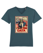 i want your data Tricou mânecă scurtă guler V Bărbat Presenter