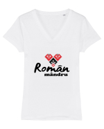 Roman mandru #6 Tricou mânecă scurtă guler V Damă Evoker