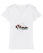 Roman mandru #8 Tricou mânecă scurtă guler V Damă Evoker