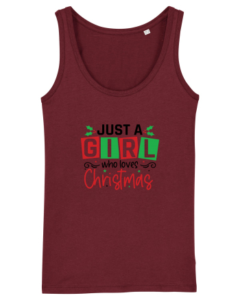 Just a Girl Who Loves Christmas Burgundy