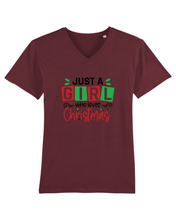 Just a Girl Who Loves Christmas Burgundy