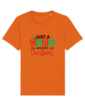 Just a Girl Who Loves Christmas Bright Orange