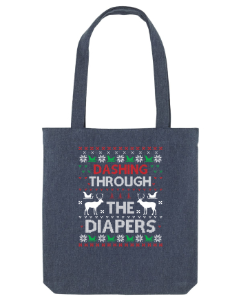Dashing Through The Diapers Ugly Sweater Midnight Blue