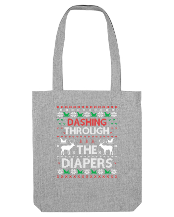 Dashing Through The Diapers Ugly Sweater Heather Grey