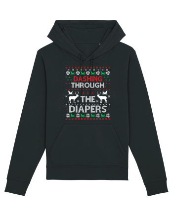 Dashing Through The Diapers Ugly Sweater Black