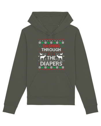 Dashing Through The Diapers Ugly Sweater Khaki