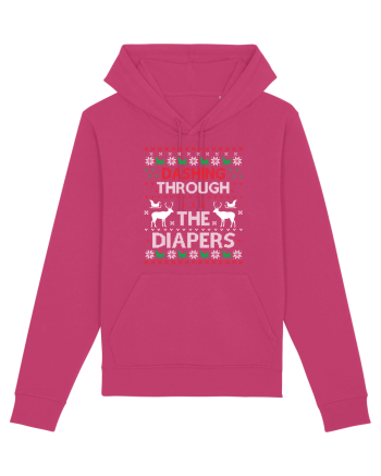 Dashing Through The Diapers Ugly Sweater Raspberry