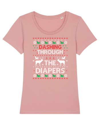 Dashing Through The Diapers Ugly Sweater Canyon Pink