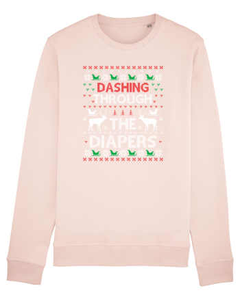 Dashing Through The Diapers Ugly Sweater Candy Pink