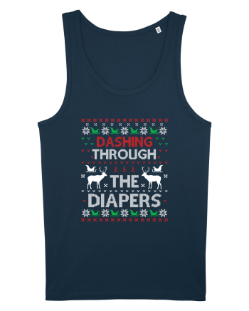 Dashing Through The Diapers Ugly Sweater Navy