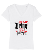 Eat, Drink and Be Merry (versiune 1) Tricou mânecă scurtă guler V Damă Evoker