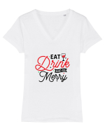 Eat, Drink and Be Merry (versiune 2) Tricou mânecă scurtă guler V Damă Evoker