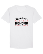 Ho Ho Ho (Moș Crăciun) negru Tricou mânecă scurtă guler larg Bărbat Skater