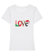Love (Crăciun) Tricou mânecă scurtă guler larg fitted Damă Expresser