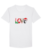 Love (Crăciun) Tricou mânecă scurtă guler larg Bărbat Skater