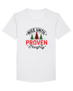 Nice Until Proven Naughty Tricou mânecă scurtă guler larg Bărbat Skater
