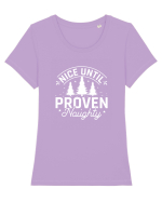 Nice Until Proven Naughty (alb) Tricou mânecă scurtă guler larg fitted Damă Expresser