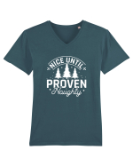Nice Until Proven Naughty (alb) Tricou mânecă scurtă guler V Bărbat Presenter