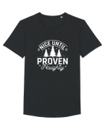 Nice Until Proven Naughty (alb) Tricou mânecă scurtă guler larg Bărbat Skater