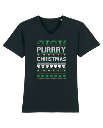 Purry Christmas Ugly Sweater (Crăciun) Black