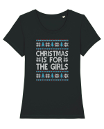 Christmas is for the Girls Tricou mânecă scurtă guler larg fitted Damă Expresser