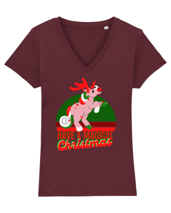 Christmas Unicorn Burgundy