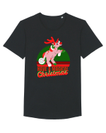 Christmas Unicorn Tricou mânecă scurtă guler larg Bărbat Skater