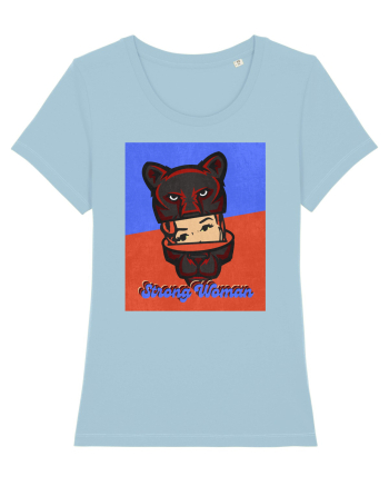 Retro.Strong Woman Sky Blue