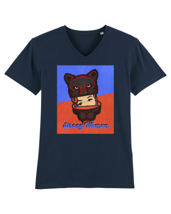 Retro.Strong Woman French Navy
