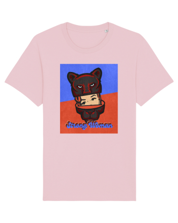 Retro.Strong Woman Cotton Pink