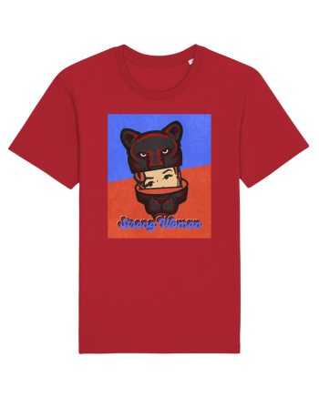 Retro.Strong Woman Red