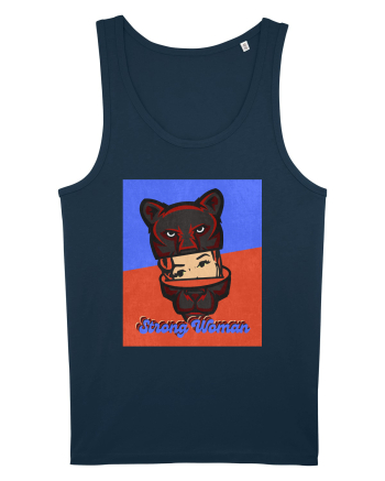 Retro.Strong Woman Navy