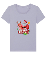 Merry Christmas Tricou mânecă scurtă guler larg fitted Damă Expresser