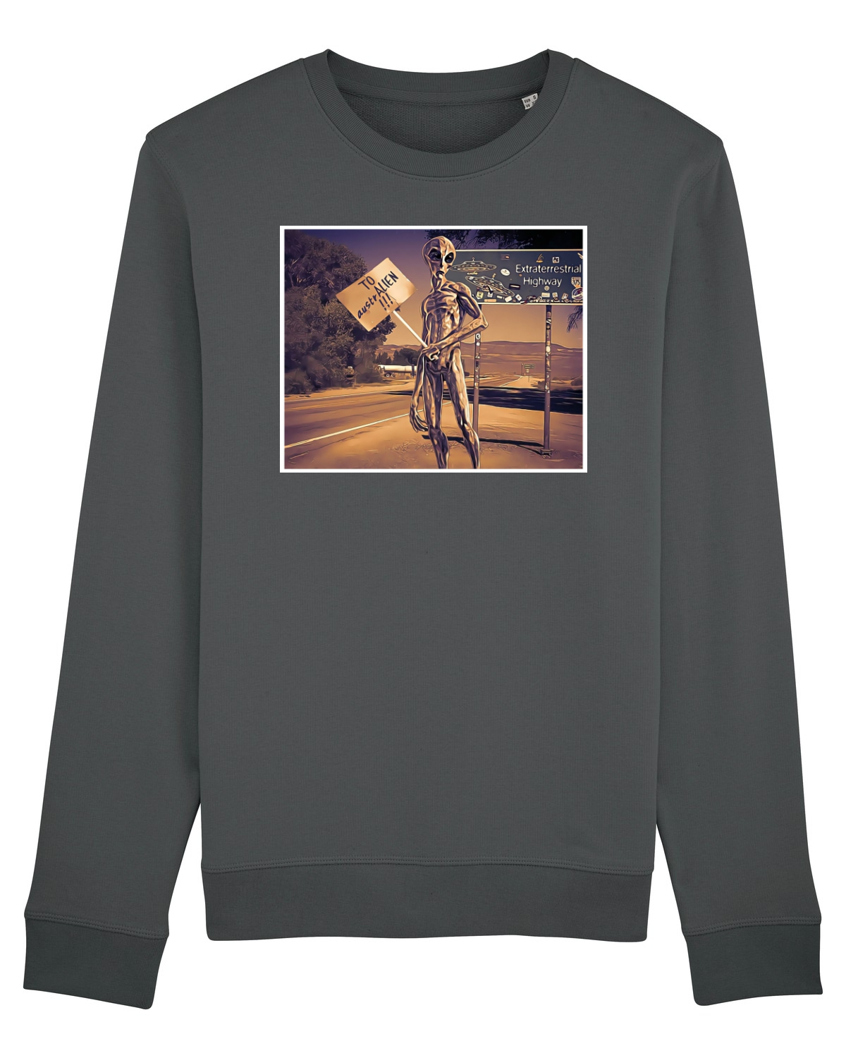 Bluză mânecă lungă Unisex Rise Anthracite