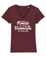 Daca femeile ar fi bune, si Dumnezeu ar avea una Tricou mânecă scurtă guler V Damă Evoker