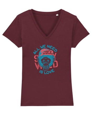 All we need is Love Monkey Burgundy