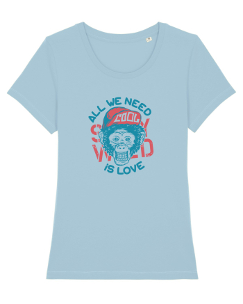 All we need is Love Monkey Sky Blue