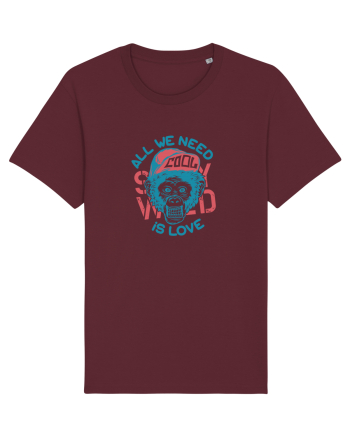 All we need is Love Monkey Burgundy