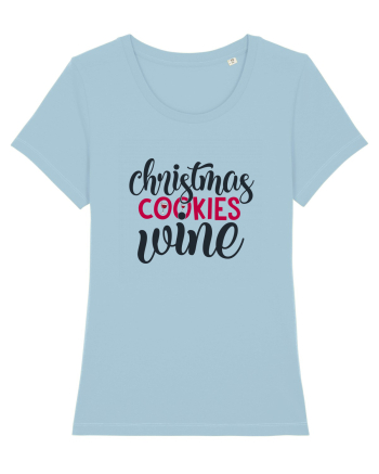 Christmas Cookies Wine Sky Blue