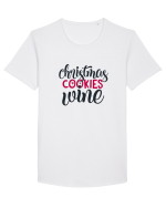 Christmas Cookies Wine Tricou mânecă scurtă guler larg Bărbat Skater