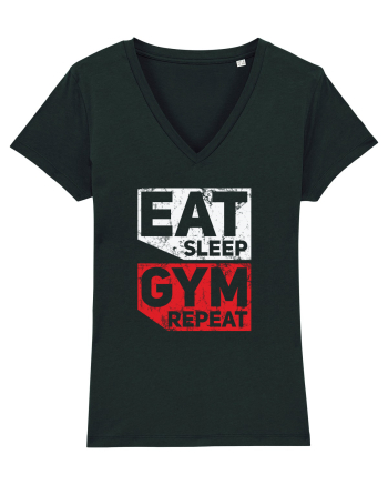 Eat sleep gym repeat Black