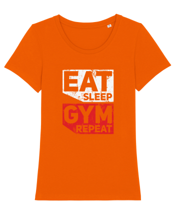 Eat sleep gym repeat Bright Orange