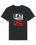 Eat sleep gym repeat Tricou mânecă scurtă Unisex Rocker