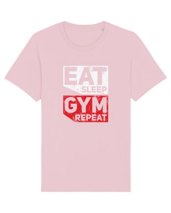 Eat sleep gym repeat Cotton Pink