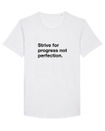 Strive for progress not perfection Tricou mânecă scurtă guler larg Bărbat Skater