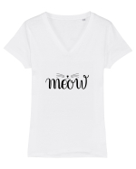 Meow Tricou mânecă scurtă guler V Damă Evoker