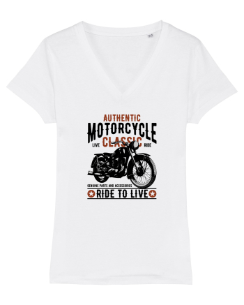 Ride to Live Classic Motorcycle White