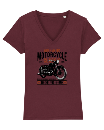 Ride to Live Classic Motorcycle Burgundy