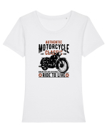 Ride to Live Classic Motorcycle Tricou mânecă scurtă guler larg fitted Damă Expresser