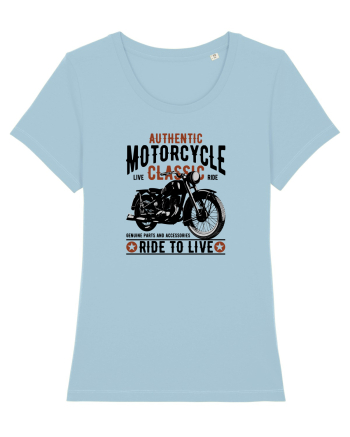 Ride to Live Classic Motorcycle Sky Blue